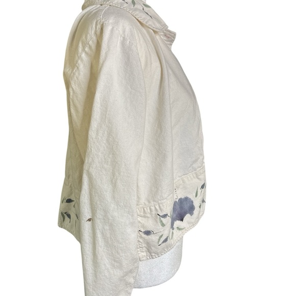 Nomadic Traders Floral Linen Blend Jacket Women’s Small | Painterly Print | Boho - Picture 6 of 6